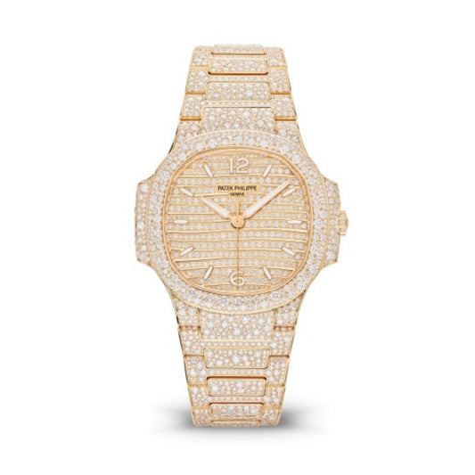 Patek Philippe Nautilus 35.2 mm Diamond Paved Dial 18K White Gold Bracelet 7118/1450R-001