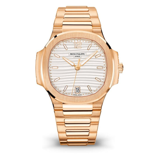 Patek Philippe Nautilus 35.2 mm Silver Dial 18K Rose Gold Bracelet 7118/1R-001
