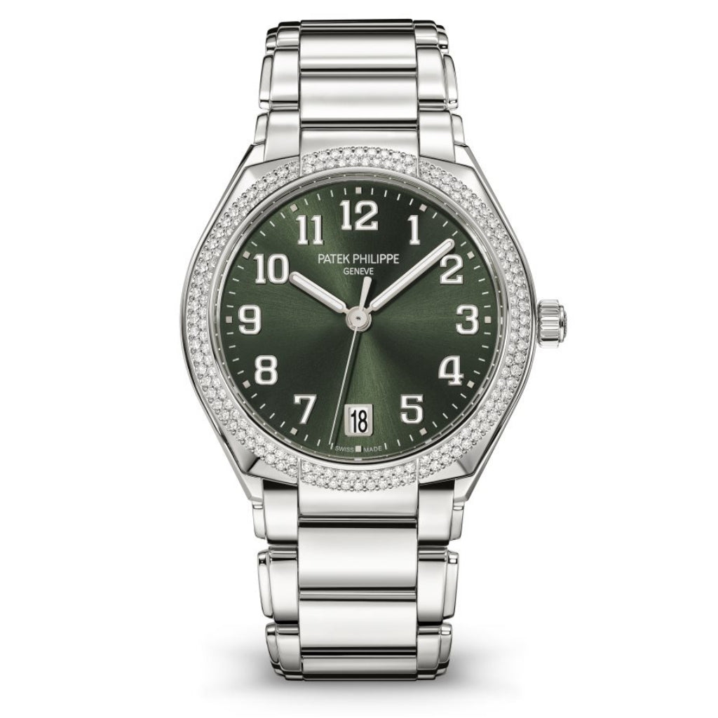 Patek Philippe Twenty~4 36 mm Green Dial with Diamonds Stainless Steel Bracelet 7300/1200A-011
