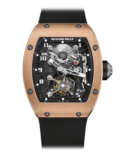 Richard Mille RM002 Rose Tourbillon 38mm x 45mm Transparent Dial Carbon Ceramic Rubber Strap