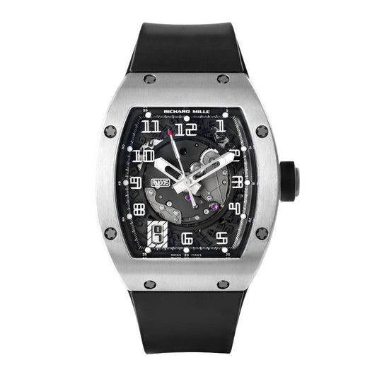Richard Mille RM005 White Gold 38 mm x 45 mm Transparent Dial White Gold Rubber Strap