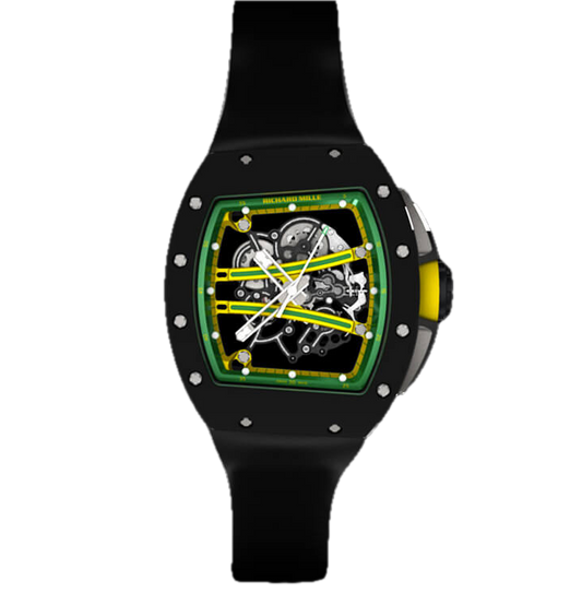 Richard Mille RM061 Yohan Blake 42.7 mm x 50 mm Transparent Dial Carbon Rubber Strap