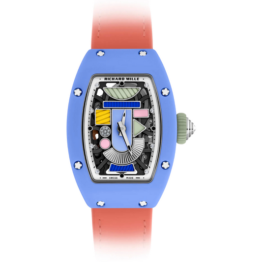 Richard Mille RM07-01 Automatic Winding Colored Ceramics 30 mm Black Dial Blue Rubber Strap