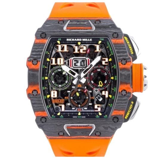 Richard Mille RM11-03 Red NTPT 50 mm x 44 mm Transparent Dial NPTP Rubber Strap