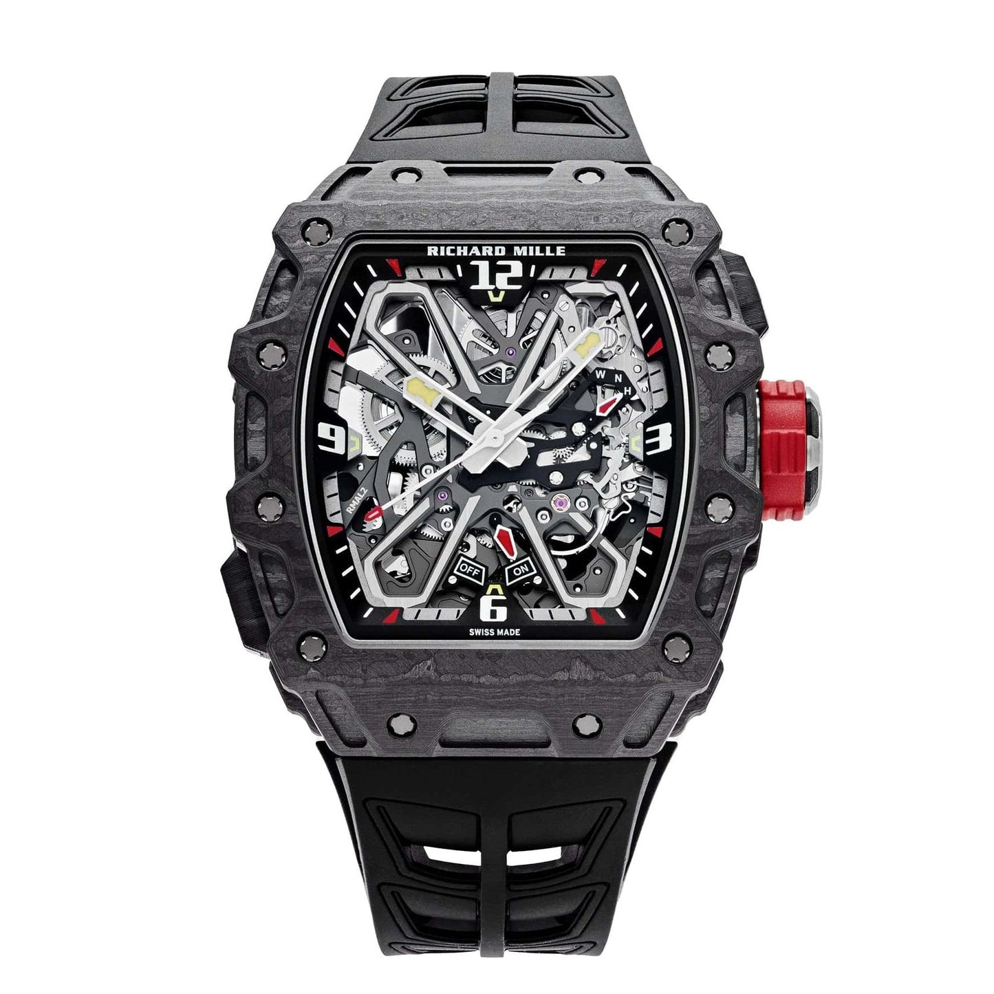 Richard Mille RM35-03 Automatic Winding Rafael Nadal 31 mm Black Dial Platinum Rubber Strap