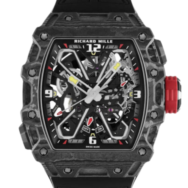 Richard Mille RM35-03 Rafa Nadal 43.15 mm x 50 mm Transparent Dial Carbon and Quartz TPT Rubber Strap