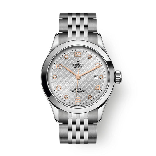 Tudor 1926 28 mm Silver Dial with Diamonds Stainless Steel Bracelet M91350-0003