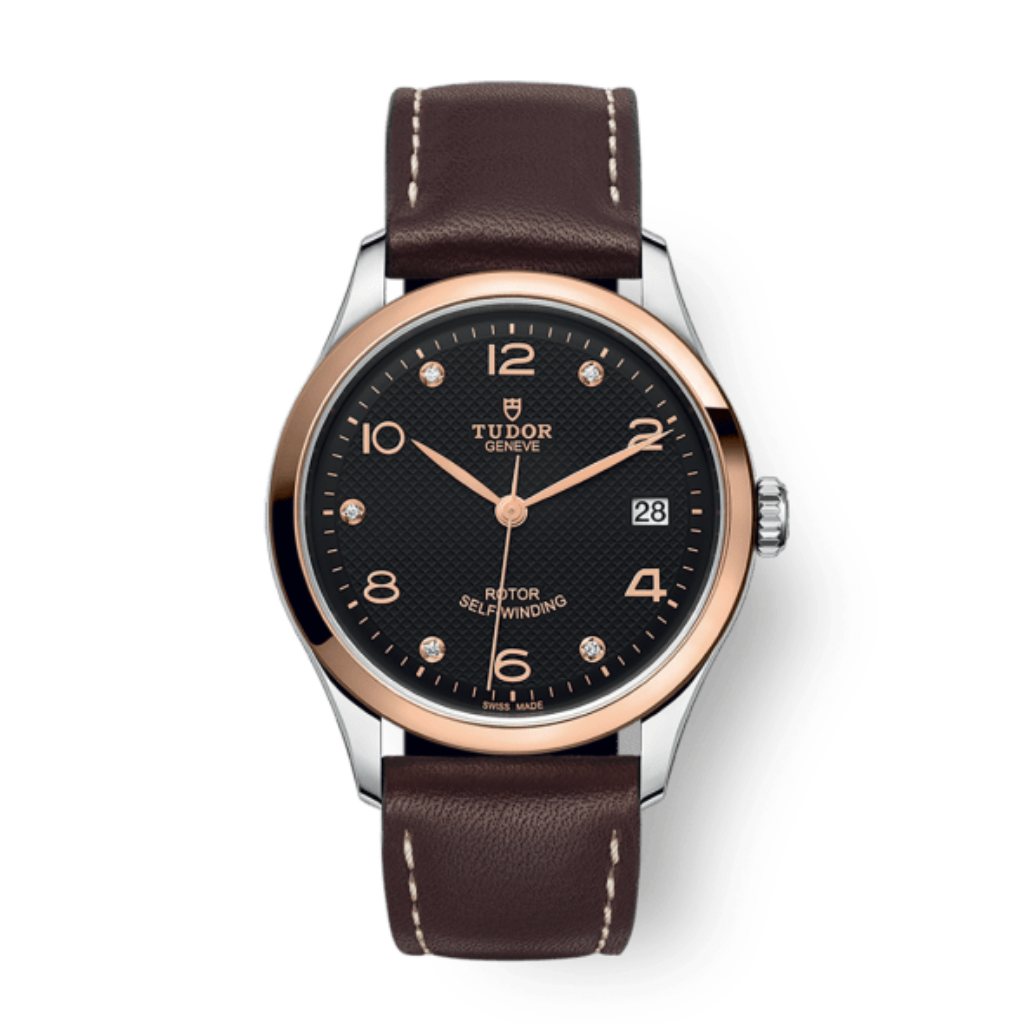 Tudor 1926 36 mm Black Dial with Diamonds Stainless Steel Leather Strap M91451-0008