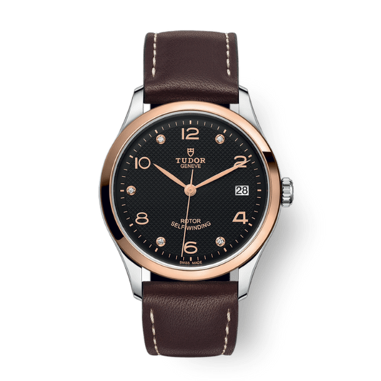 Tudor 1926 36 mm Black Dial with Diamonds Stainless Steel Leather Strap M91451-0008