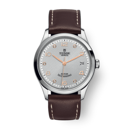 Tudor 1926 36 mm Silver Dial with Diamonds Stainless Steel Leather Strap M91450-0007