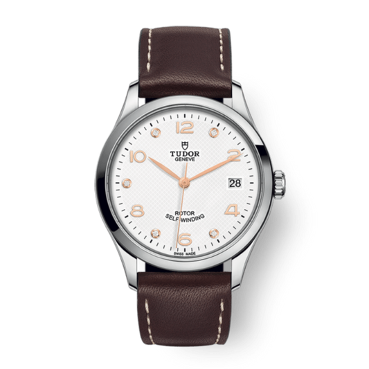 Tudor 1926 36 mm White Dial with Diamonds Stainless Steel Leather Strap M91450-0014