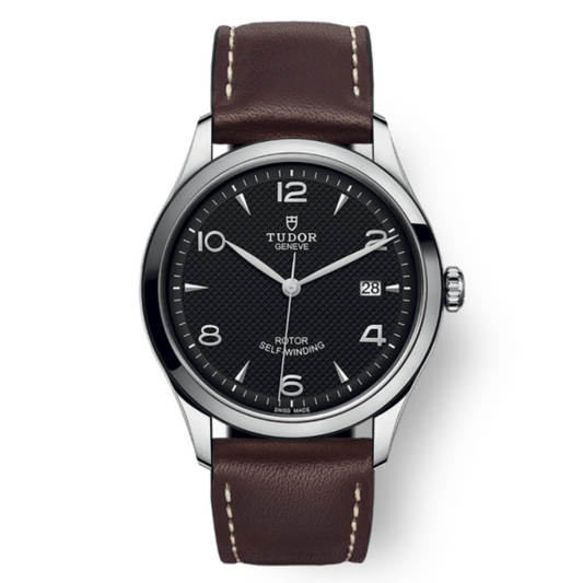 Tudor 1926 39 mm Black Dial Stainless Steel Leather Strap M91550-0008