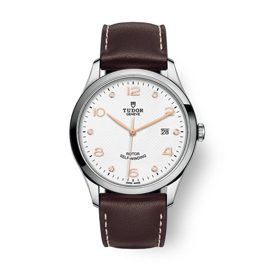 Tudor 1926 41 mm White Dial with Diamonds Stainless Steel Leather Strap M91650-0014