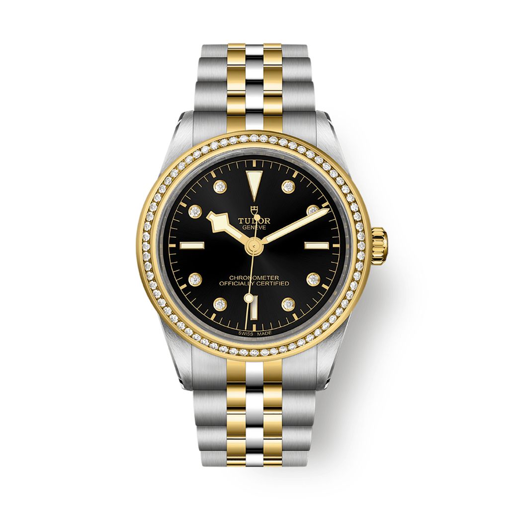 Tudor Black Bay 39 S&G 39 mm Black Dial with Diamonds Stainless Steel Bracelet M79673-0005