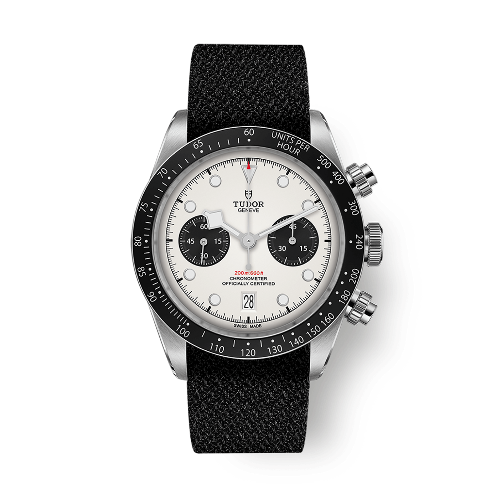 Tudor Black Bay Chrono 41 mm Silver Dial Stainless Steel Fabric Strap M79360N-0008