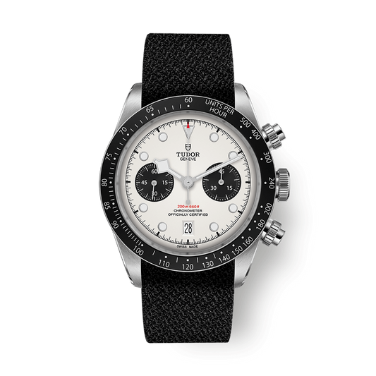 Tudor Black Bay Chrono 41 mm Silver Dial Stainless Steel Fabric Strap M79360N-0008