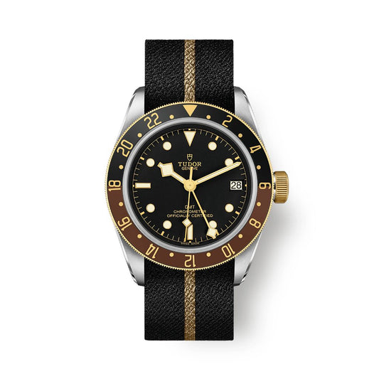 Tudor Black Bay GMT S&G 41 mm Black Dial Stainless Steel Fabric Strap M79833MN-0004