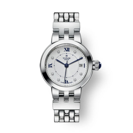 Tudor Clair de Rose 26 mm Silver Dial with Diamonds Stainless Steel Bracelet M35200-0004