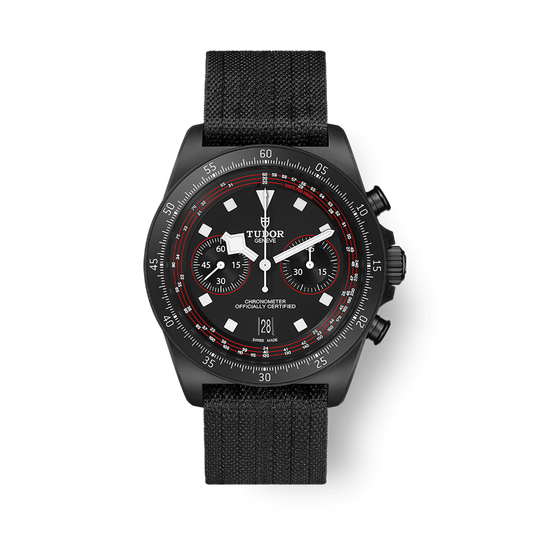 Tudor Pelagos FXD Chrono 43 mm Black Dial Black Carbon Composite Fabric Strap M25827KN-0001