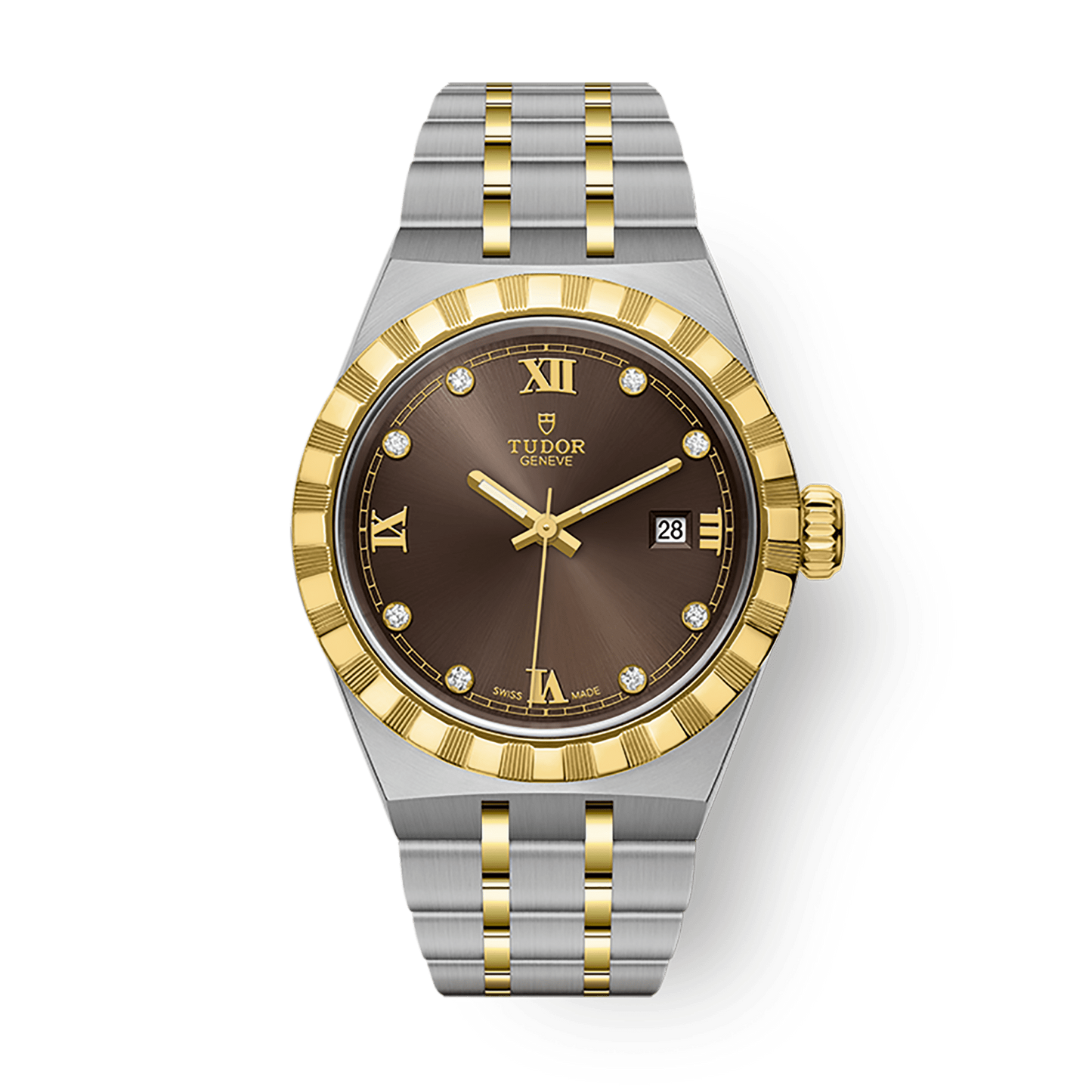 Tudor Tudor Royal 28 mm Chocolate Brown Dial with Diamonds Stainless Steel Bracelet M28303-0009