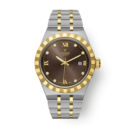 Tudor Tudor Royal 28 mm Chocolate Brown Dial with Diamonds Stainless Steel Bracelet M28303-0009