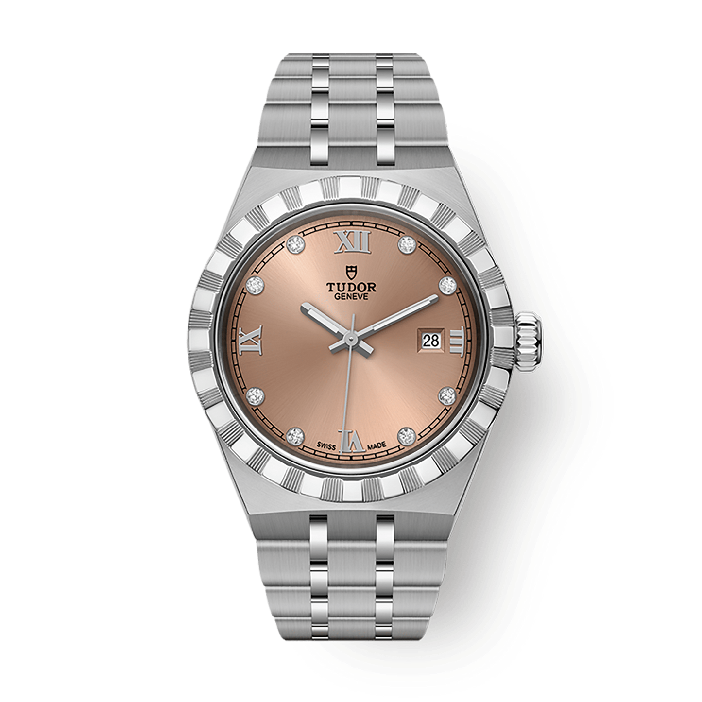 Tudor Tudor Royal 28 mm Pink Dial with Diamonds Stainless Steel Bracelet M28300-0010