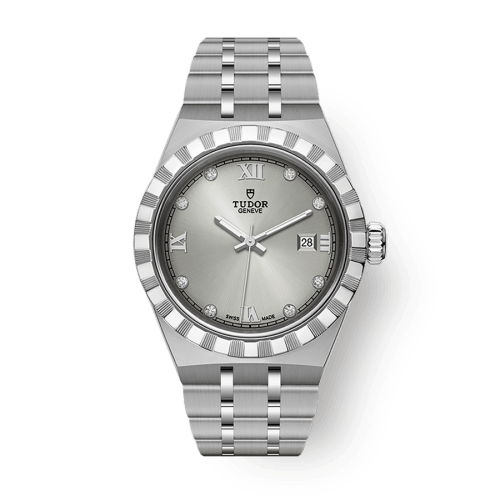Tudor Tudor Royal 28 mm Silver Dial with Diamonds Stainless Steel Bracelet M28300-0002