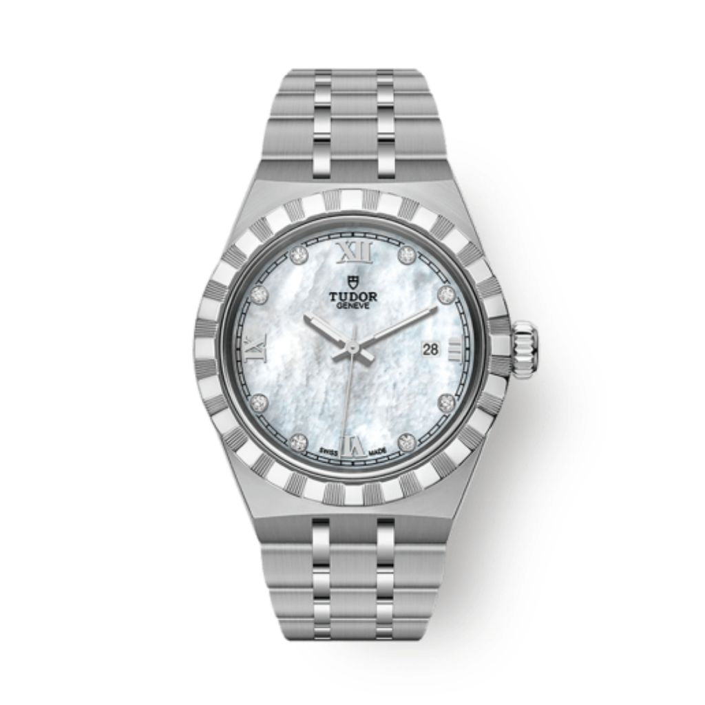 Tudor Tudor Royal 28 mm White Mother-Of-Pearl Dial with Diamonds Stainless Steel Bracelet M28300-0005