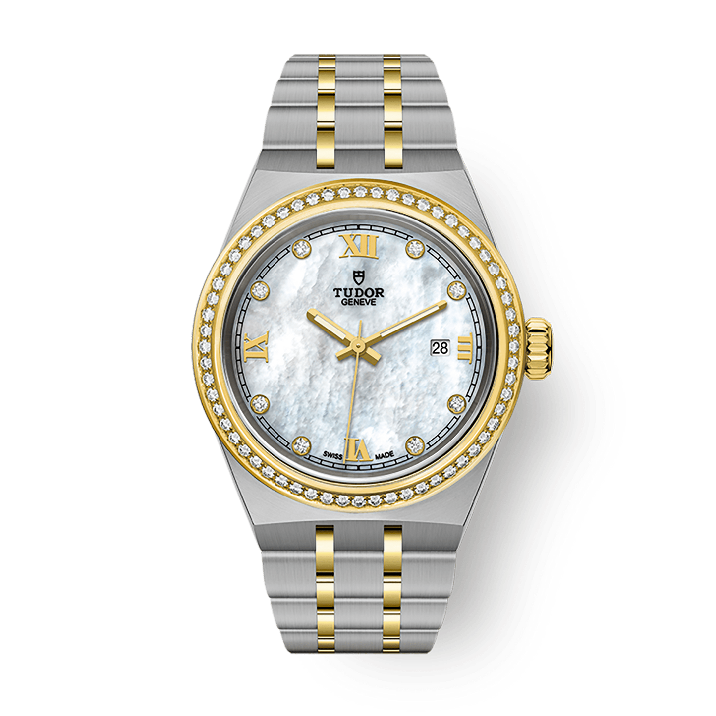 Tudor Tudor Royal 28 mm White Mother-Of-Pearl Dial with Diamonds Stainless Steel Bracelet M28323-0001