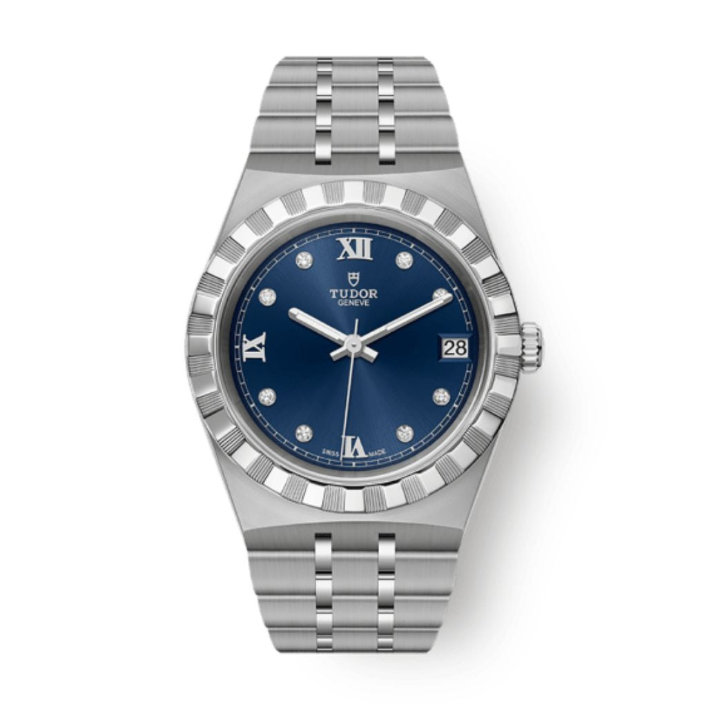 Tudor Tudor Royal 34 mm Blue Dial with Diamonds Stainless Steel Bracelet M28400-0007