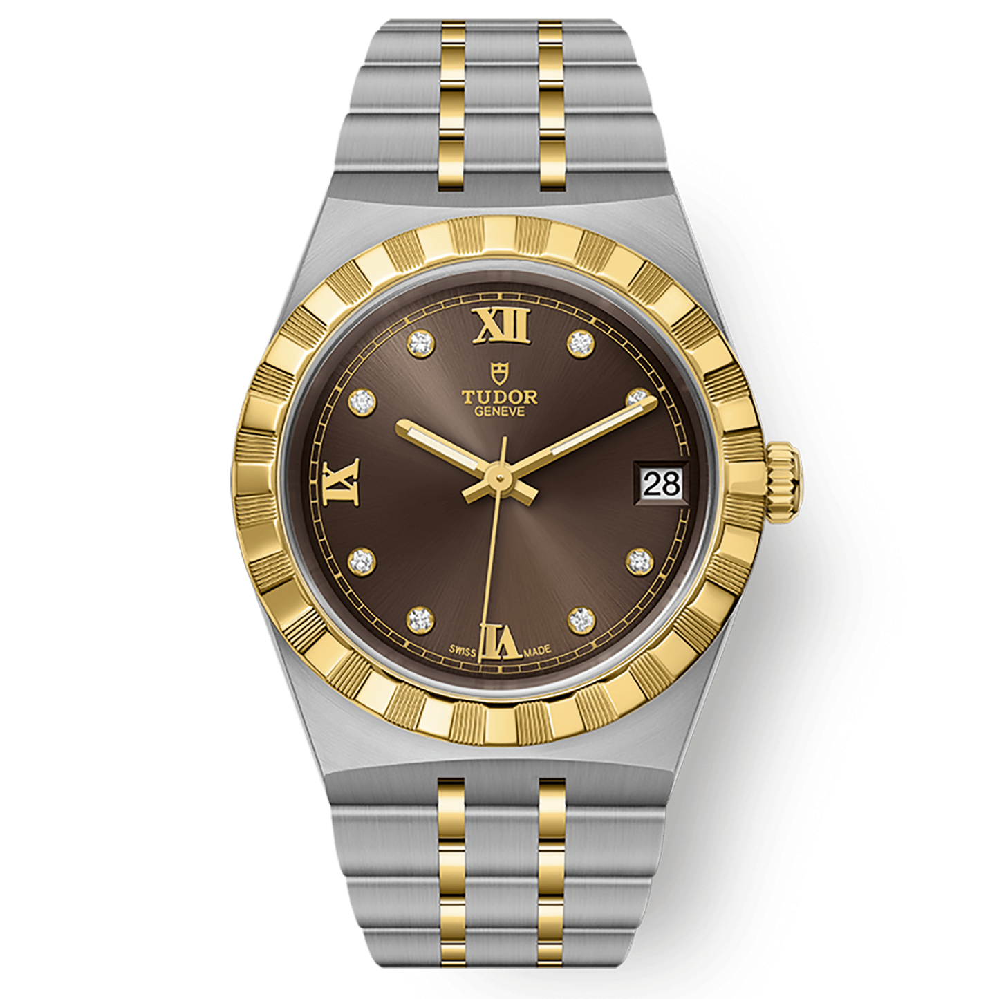 Tudor Tudor Royal 34 mm Chocolate Brown Dial with Diamonds Stainless Steel Bracelet M28403-0009