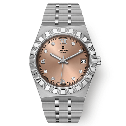 Tudor Tudor Royal 34 mm Pink Dial with Diamonds Stainless Steel Bracelet M28400-0011