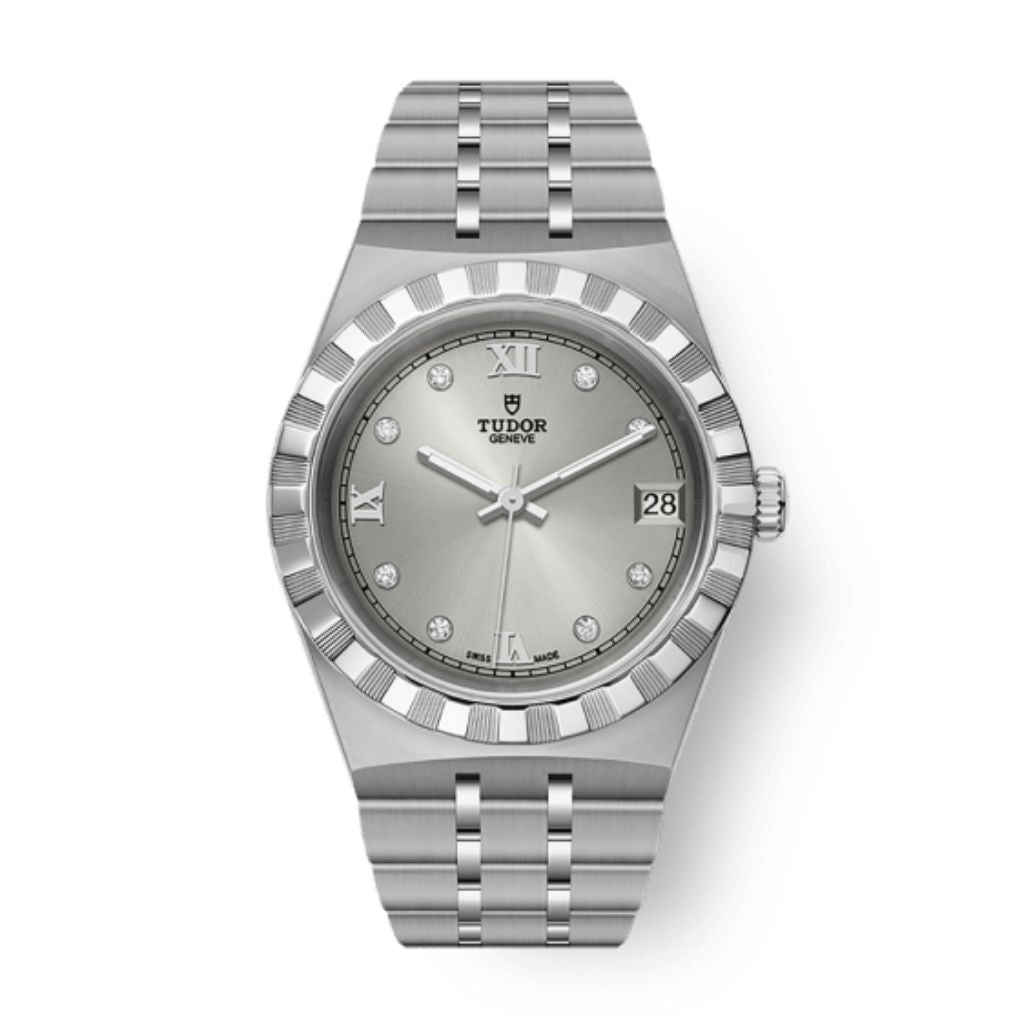Tudor Tudor Royal 34 mm Silver Dial with Diamonds Stainless Steel Bracelet M28400-0002