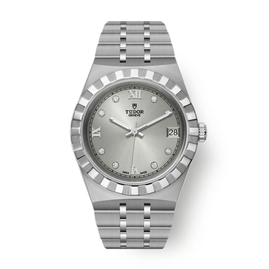 Tudor Tudor Royal 34 mm Silver Dial with Diamonds Stainless Steel Bracelet M28400-0002