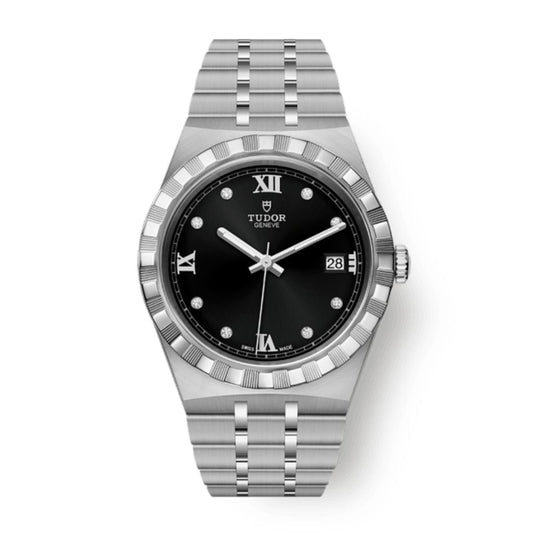 Tudor Tudor Royal 38 mm Black Dial with Diamonds Stainless Steel Bracelet M28500-0004