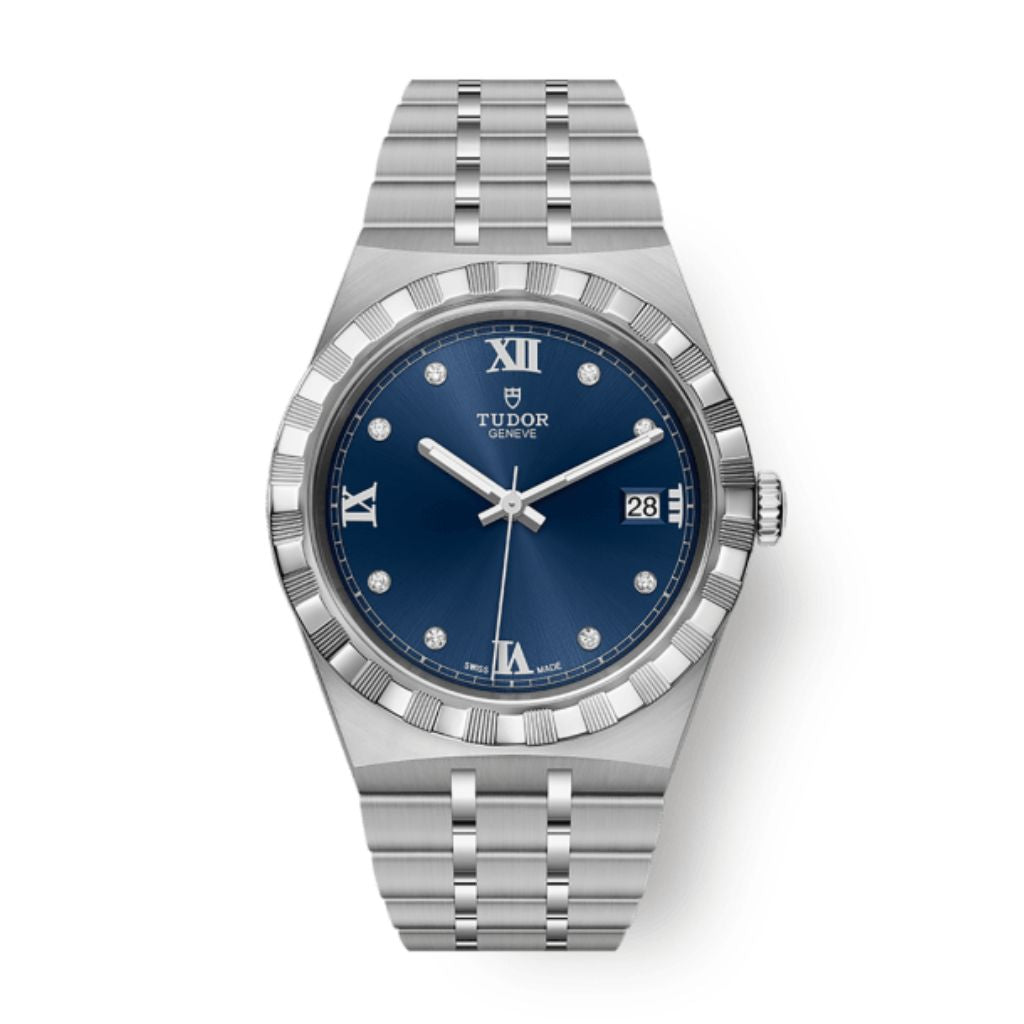 Tudor Tudor Royal 38 mm Blue Dial with Diamonds Stainless Steel Bracelet M28500-0006