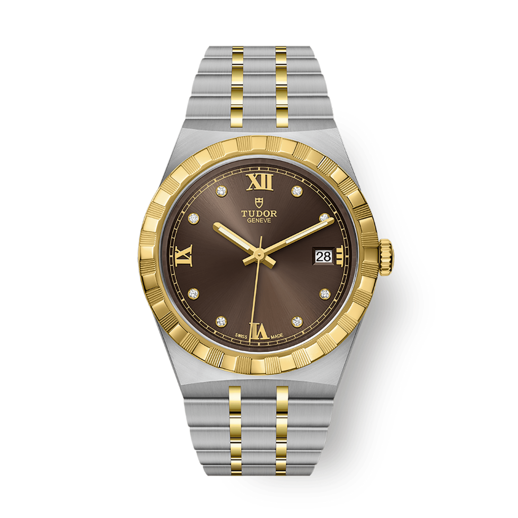 Tudor Tudor Royal 38 mm Chocolate Brown Dial with Diamonds Stainless Steel Bracelet M28503-0008