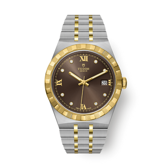 Tudor Tudor Royal 38 mm Chocolate Brown Dial with Diamonds Stainless Steel Bracelet M28503-0008
