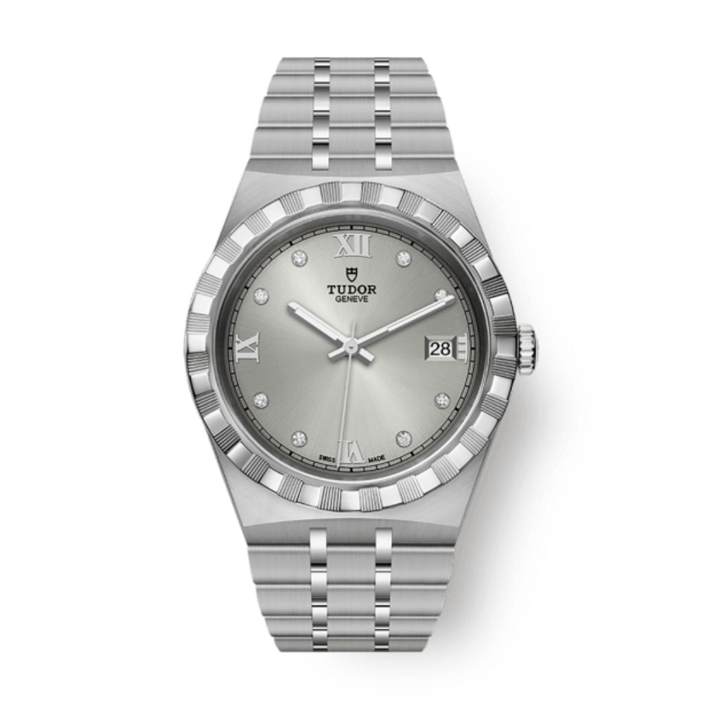 Tudor Tudor Royal 38 mm Silver Dial with Diamonds Stainless Steel Bracelet M28500-0002
