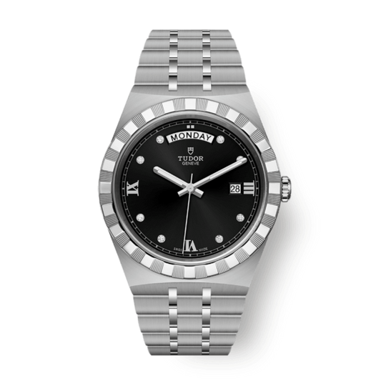 Tudor TUDOR Royal 41 mm Black Dial with Diamonds Stainless Steel Bracelet M28600-0004