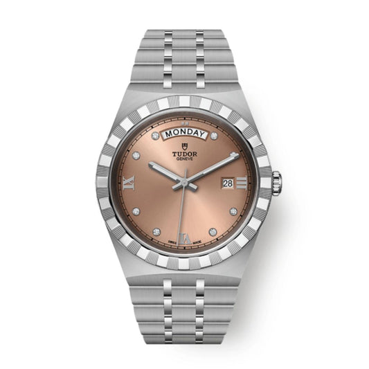 Tudor TUDOR Royal 41 mm Salmon Dial with Diamonds Stainless Steel Bracelet M28600-0011