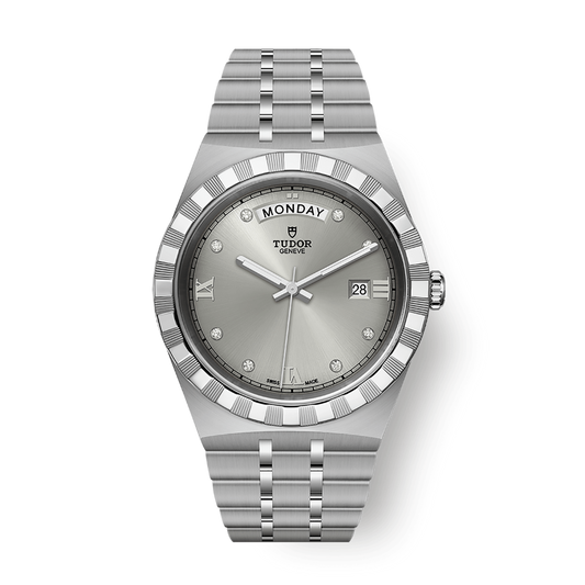 Tudor TUDOR Royal 41 mm Silver Dial with Diamonds Stainless Steel Bracelet M28600-0002