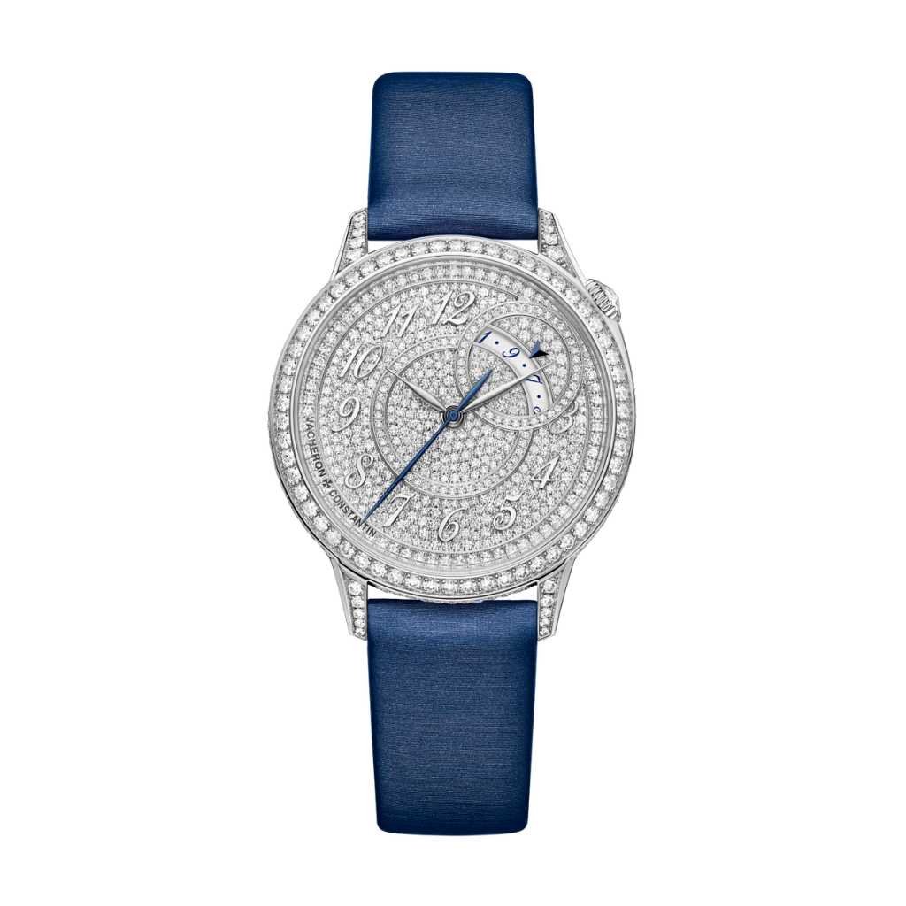 Vacheron Constantin Égérie self-winding 35 mm with Diamonds Dial White Gold Satin Strap 4606F/000G-B649