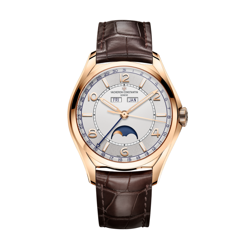 Vacheron Constantin Fiftysix complete calendar 40 mm Silver Dial 18K Pink Gold   Leather Strap 4000E/000R-B438