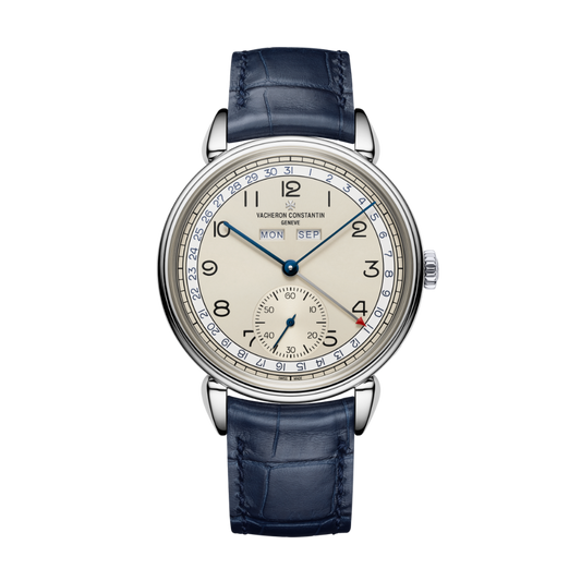 Vacheron Constantin Historiques Triple calendrier 1942 40 mm Silver Dial Stainless Steel   Leather Strap 3110V/000A-B426