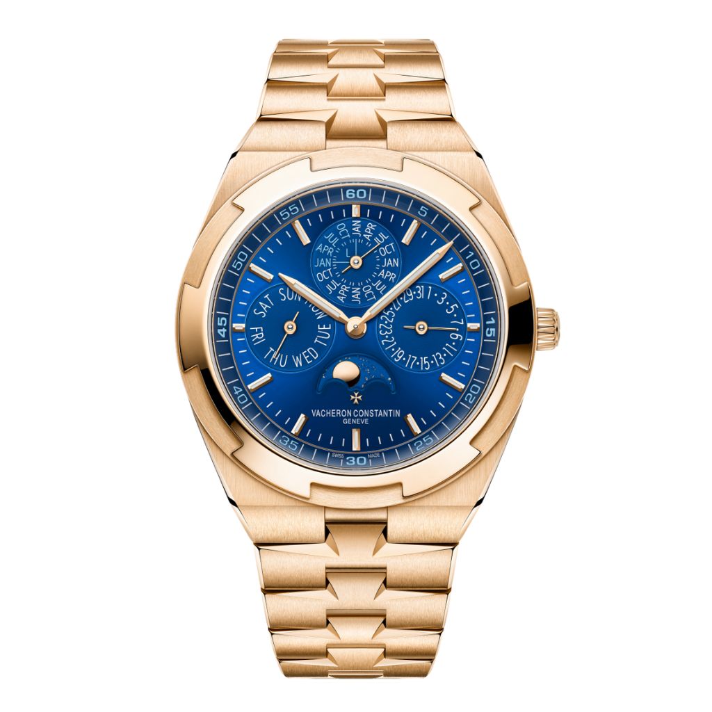 Vacheron Constantin Overseas perpetual calendar ultra-thin 41.5 mm Blue Dial 18K Pink Gold Bracelet 4300V/220R-B509