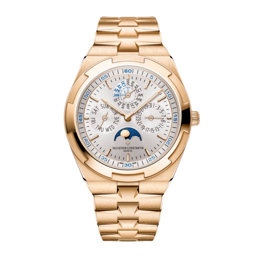 Vacheron Constantin Overseas perpetual calendar ultra-thin 41.5 mm Silver Dial 18K Pink Gold Bracelet 4300V/220R-B064
