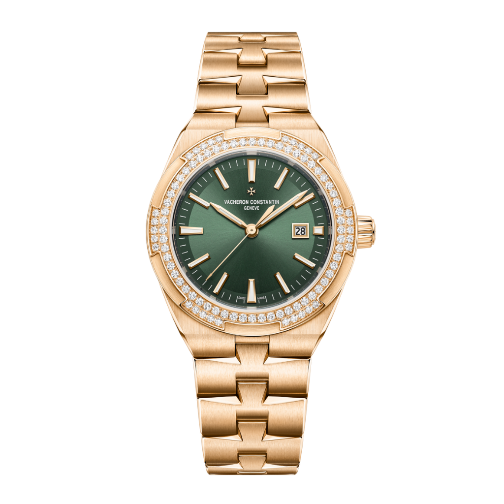 Vacheron Constantin Overseas self-winding 35 mm Green Dial with Diamonds 18K Pink Gold Bracelet 4605V/200R-B969