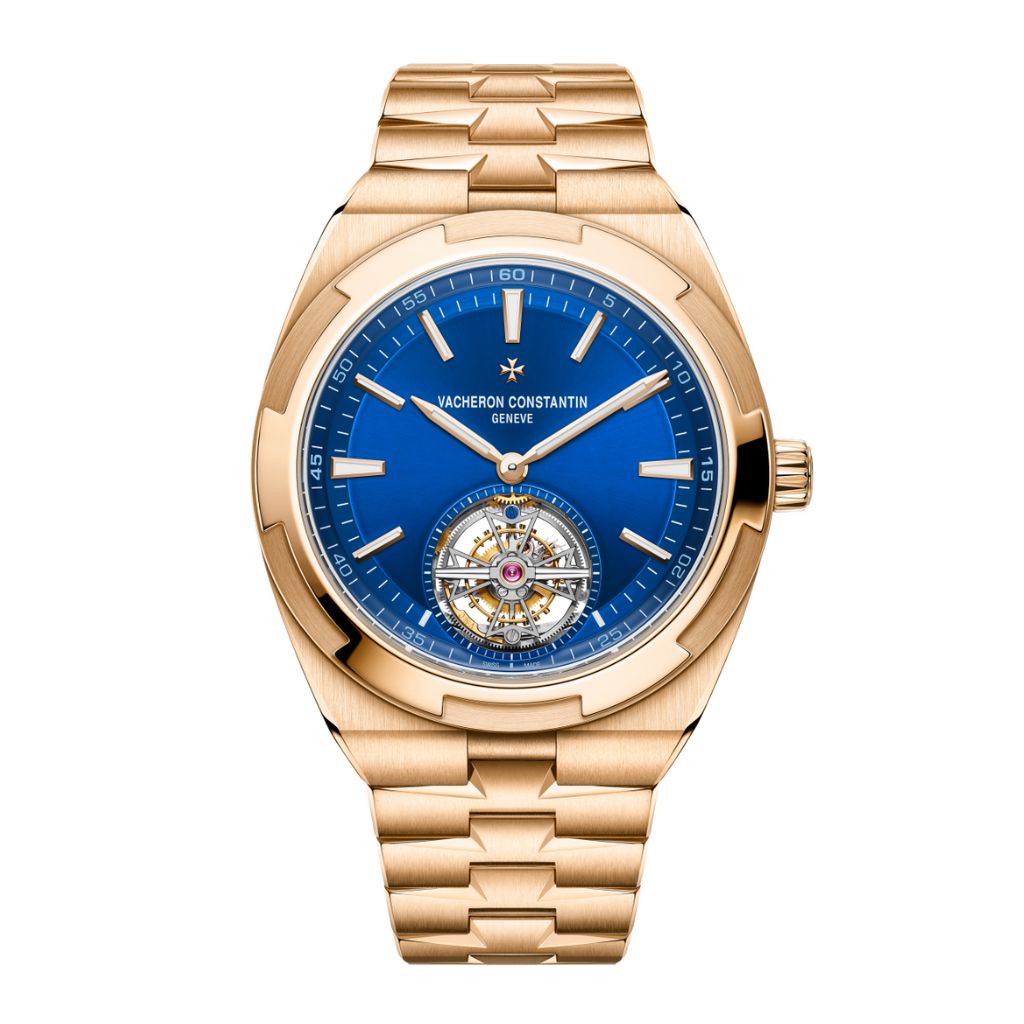 Vacheron Constantin Overseas tourbillon 42.5 mm Blue Dial 18K Pink Gold Bracelet 6000V/210R-B733