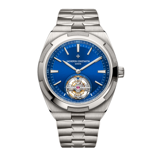 Vacheron Constantin Overseas tourbillon 42.5 mm Blue Dial Titanium Bracelet 6000V/210T-H032